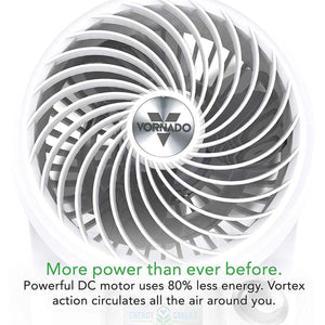 Vornado 133DC Energy Smart Compact Air Circulator Fan with Variable Speed Control - White