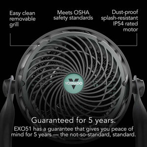 Vornado EXO51 Heavy Duty Air Circulator Shop Fan with IP54 Rated Dustproof and Water-Resistant Motor - Green