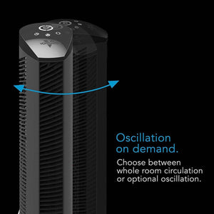 Vornado OSCR37 37" Oscillating Air Circulator Tower Fan with Remote, Timer and Touch Controls - Black