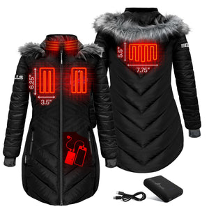 ActionHeat Buffalo Bills 5V Women's Long Puffer Battery Heated Jacket