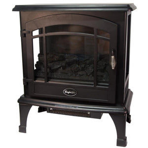 World Marketing Comfort Glow The Sanibel 3-Sided Infrared Quartz Electric Stove - Black