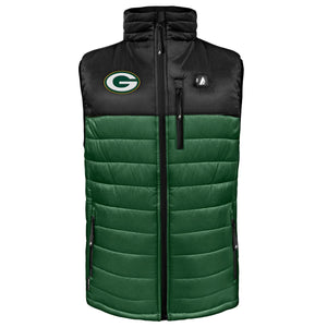 ActionHeat Green Bay Packers 5V Men's Colorblock Puffer Battery Heated Vest