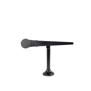 Black detachable solar wall light by Wagan with a T-shaped stand, shown from the side against a white background.