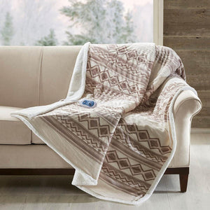 Woolrich Anderson Oversized Mink to Berber Heated Throw - 60"W x 70"L