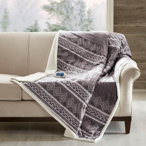 Woolrich Anderson Oversized Mink to Berber Heated Throw - 60"W x 70"L