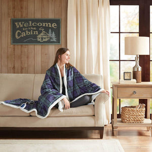 Woolrich Brewster Oversized Mink to Berber Heated Throw - 60"W x 70"L