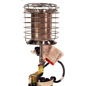 World Marketing 360° Propane(LP) Tank Top Heater with Safety Tip-Over - Match Ignition/Silver