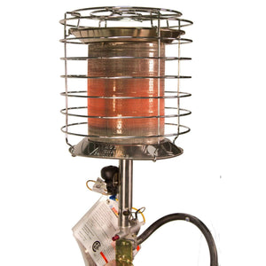 World Marketing 360° Propane(LP) Tank Top Heater with Safety Tip-Over - Match Ignition/Silver