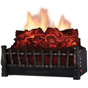 World Marketing Comfort Glow Electric Log Set, Heater with Firebox Projection - Black