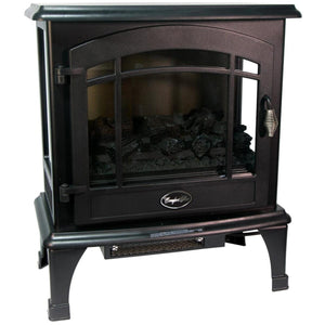 World Marketing Comfort Glow The Sanibel 3-Sided Infrared Quartz Electric Stove - Black