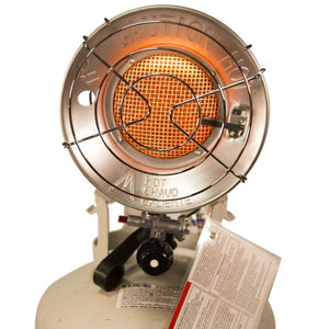 World Marketing Single Burner Tank Top Heater with Tip-over Shut-off - Match Ignition/Silver