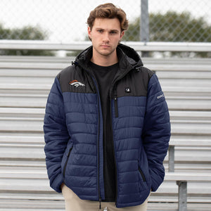 ActionHeat Denver Broncos 5V Men's Colorblock Puffer Battery Heated Jacket