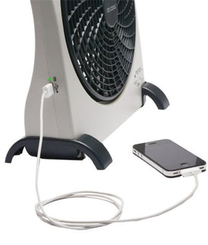 O2 Cool Treva 10" SmartPower Fan with USB Power Port & AC Adapter