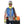 Blue and grey cooling vest by Chill-Its with a front zipper and reflective grey stripes, worn by a man in safety gear.