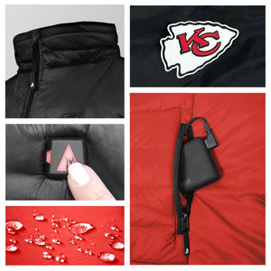 ActionHeat Kansas City Chiefs 5V Men's Colorblock Puffer Battery Heated Vest
