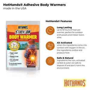 Hothands 12 Hour Supersize Body Warmer with Adhesive - 40 Pack Case