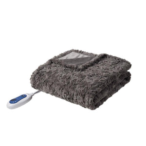 Beautyrest Heated Zuri Oversized Faux Fur Throw - 50"Wx70"L